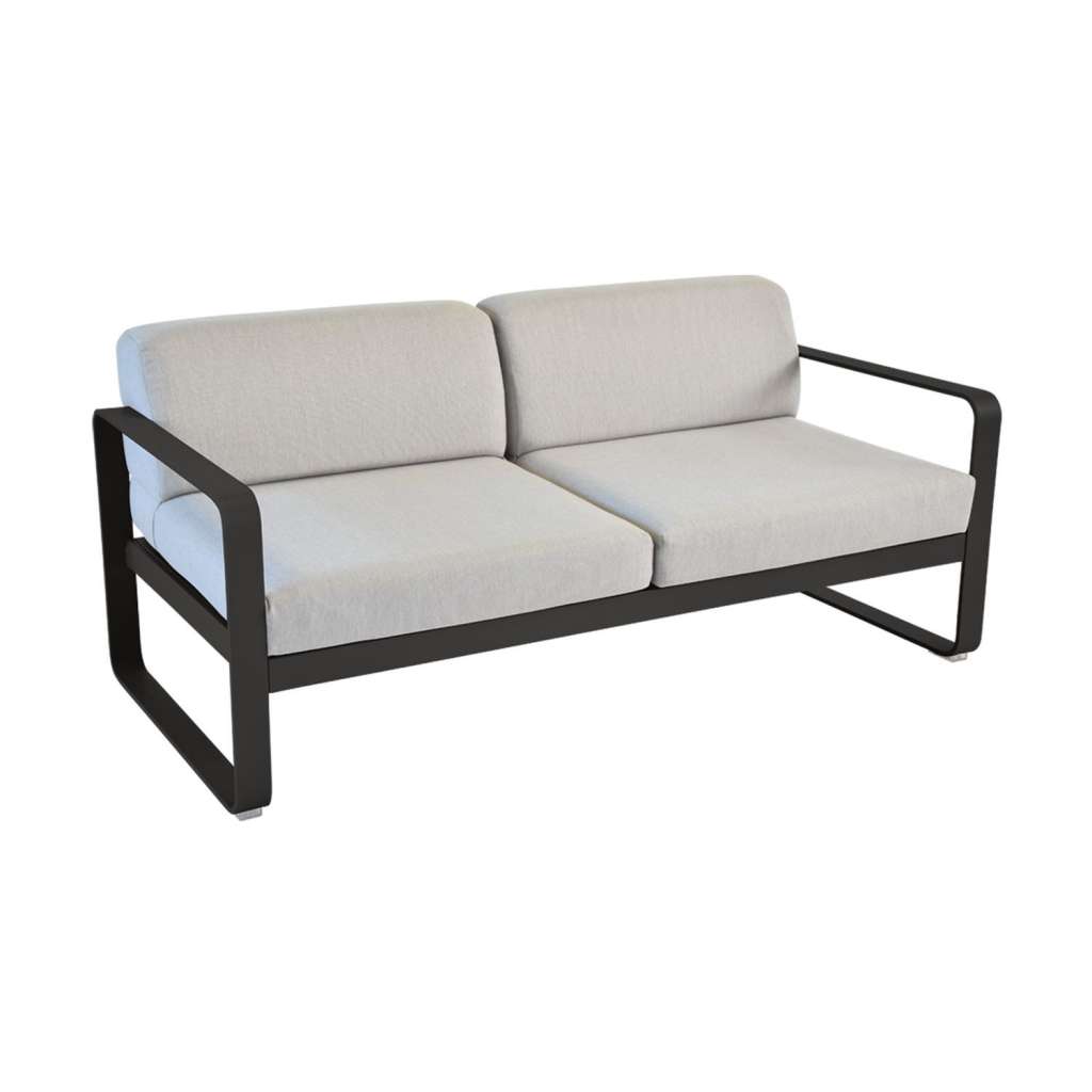 Fermob - BELLEVIE 2-Sitzer  Sofa - 42 Lakritze matt - 79 flanellgrau