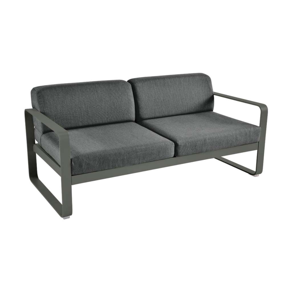 Fermob - BELLEVIE 2-Sitzer  Sofa - 48 Rosmarin matt - A3 grafitgrau