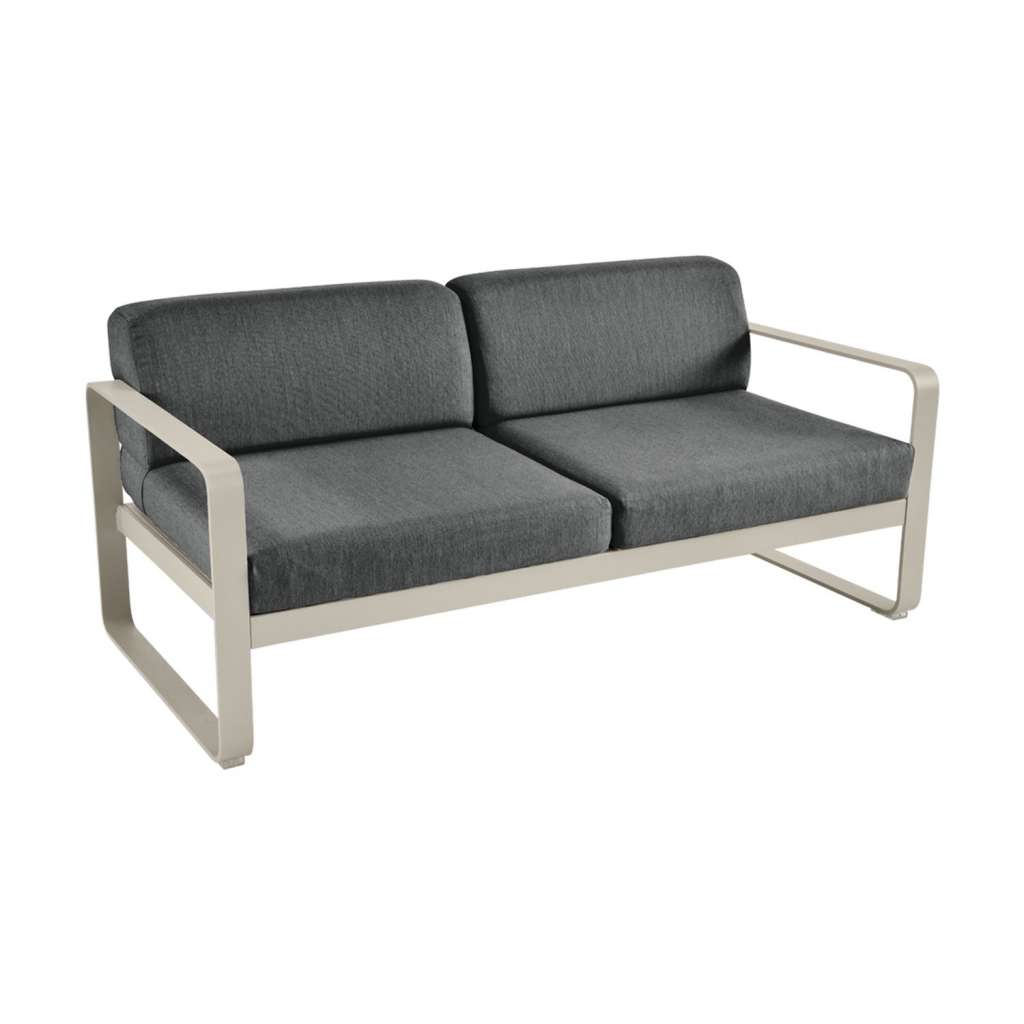 Fermob - BELLEVIE 2-Sitzer  Sofa - 14 Muskat matt - A3 grafitgrau