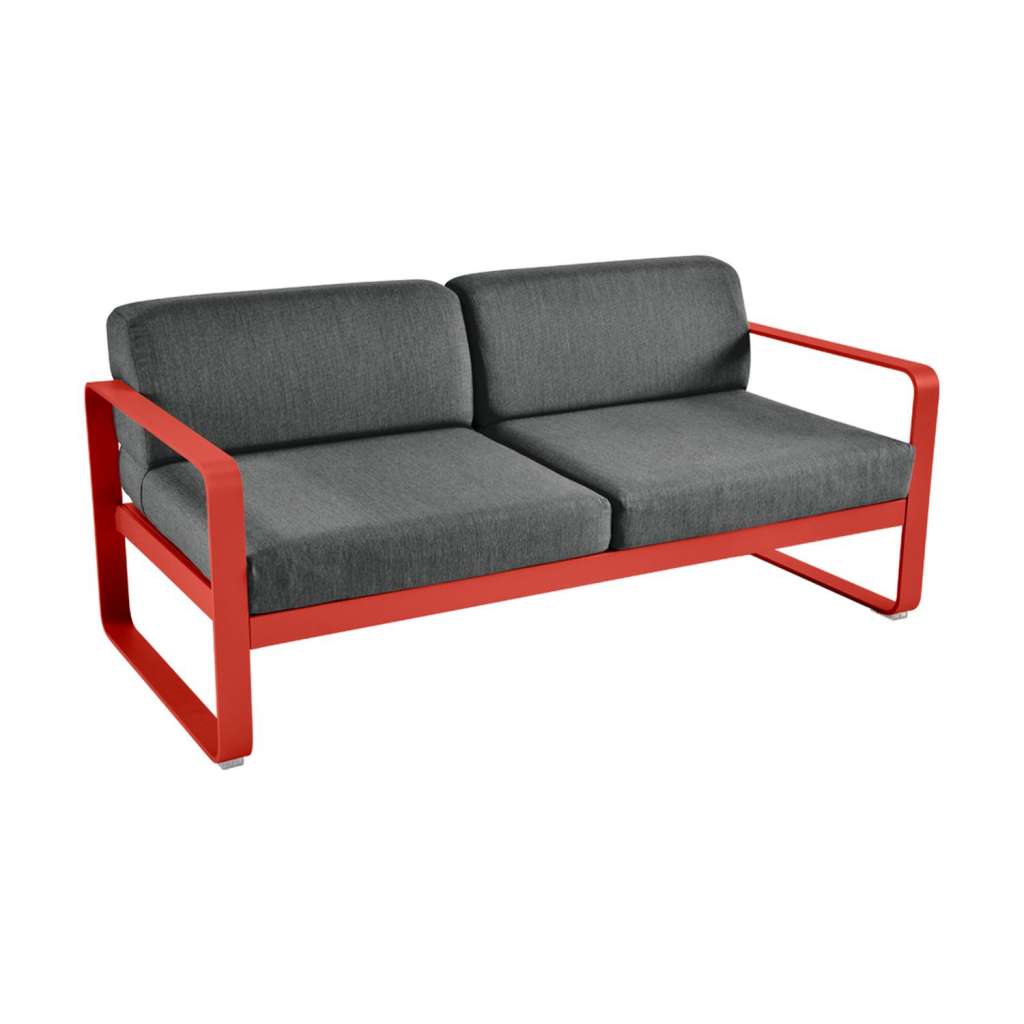 Fermob - BELLEVIE 2-Sitzer  Sofa - 45 Capucine matt - A3 grafitgrau