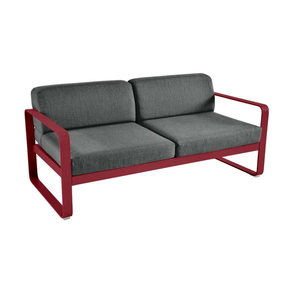 Fermob - BELLEVIE 2-Sitzer  Sofa - 43 Chili matt - A3 grafitgrau
