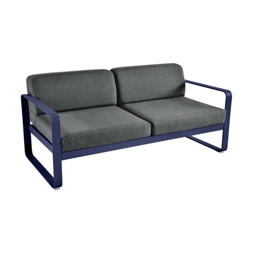 Fermob - BELLEVIE 2-Sitzer  Sofa - 92 Abysseblau - A3 grafitgrau