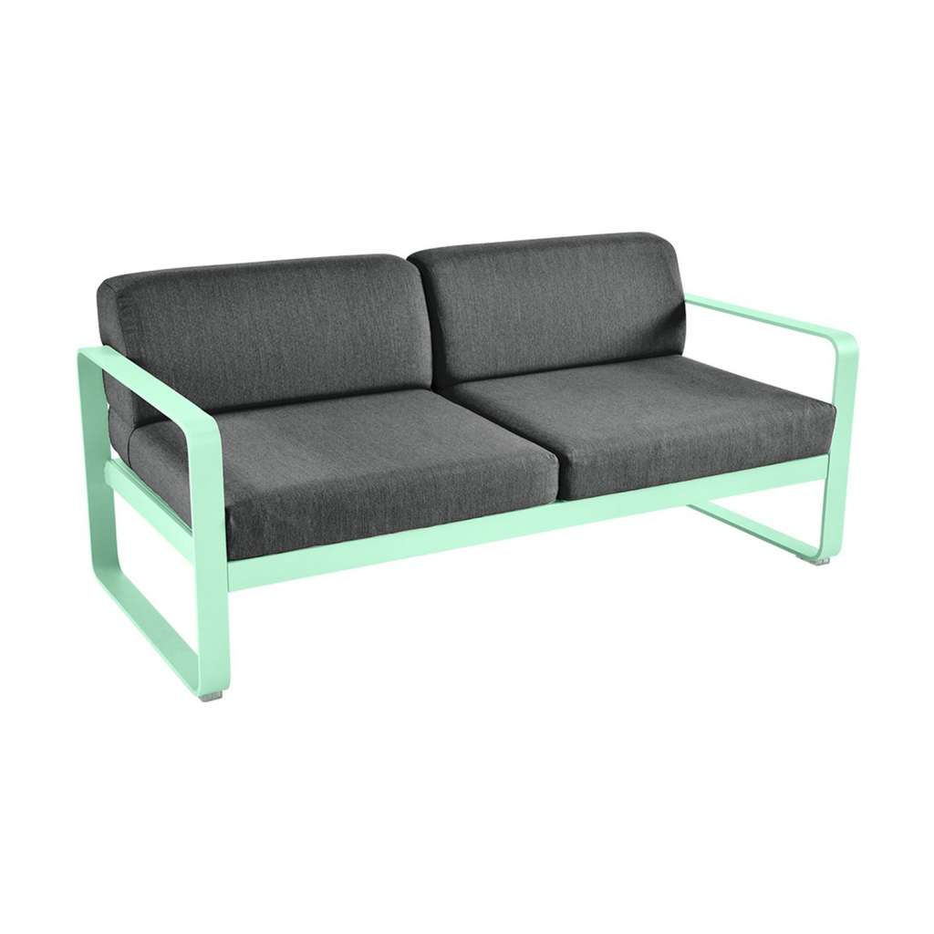 Fermob - BELLEVIE 2-Sitzer  Sofa - 83 Opalgrün - A3 grafitgrau