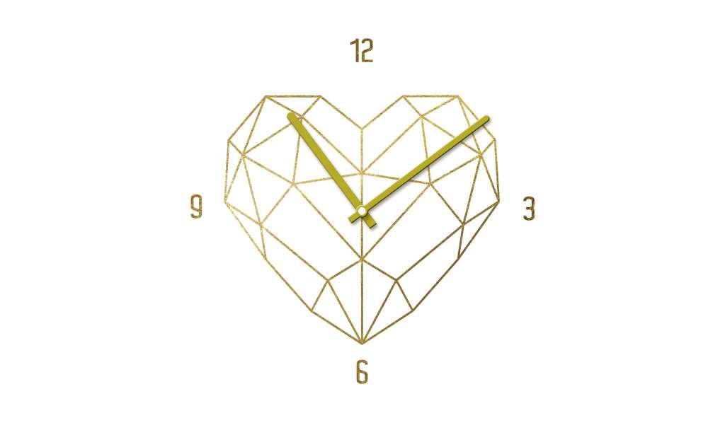 Glasuhr rund  Golden Polygon HeartØ: 40 Dekoration > Uhren & Wetterstationen - Höffner