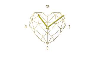 Glasuhr rund  Golden Polygon HeartØ: 40 Dekoration > Uhren & Wetterstationen - Höffner