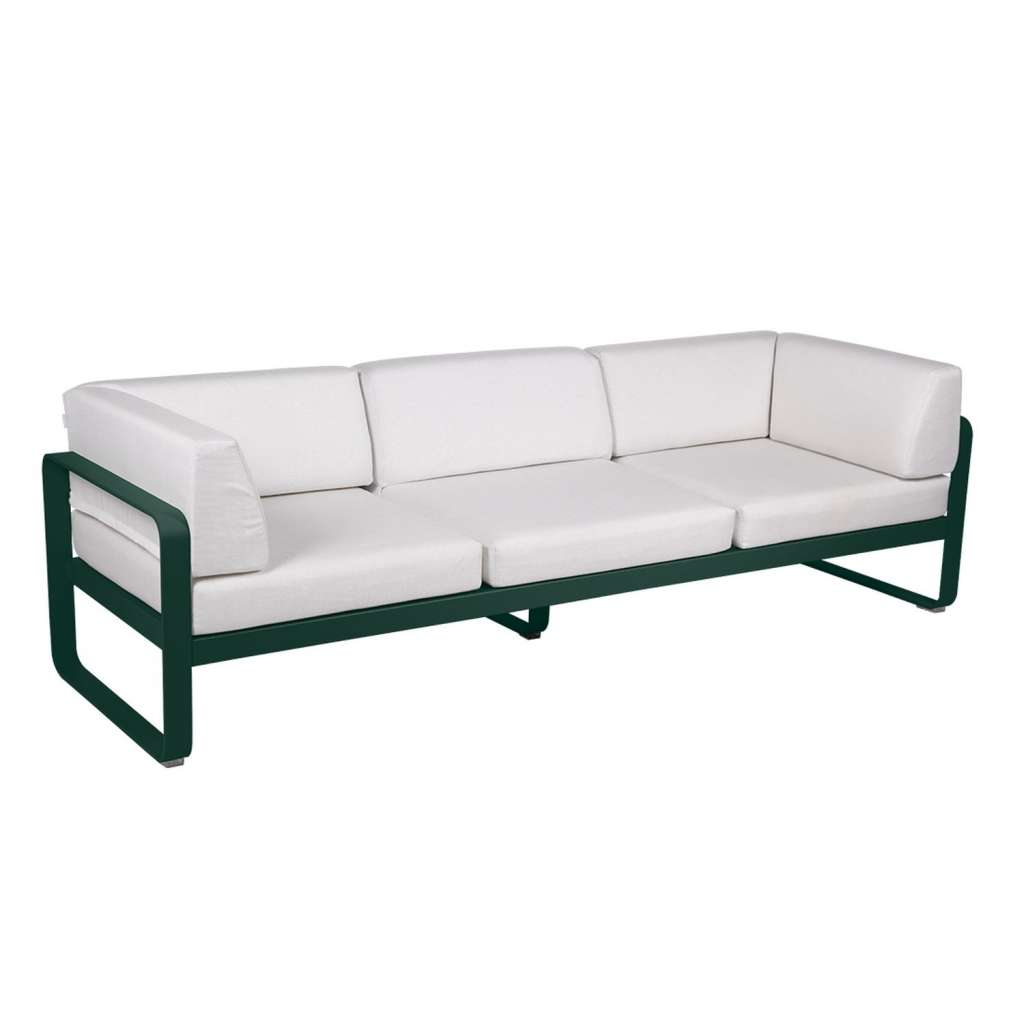 Fermob - BELLEVIE Clubsofa 3 Sitzer - 02 Zederngrün matt - 81 weißgrau