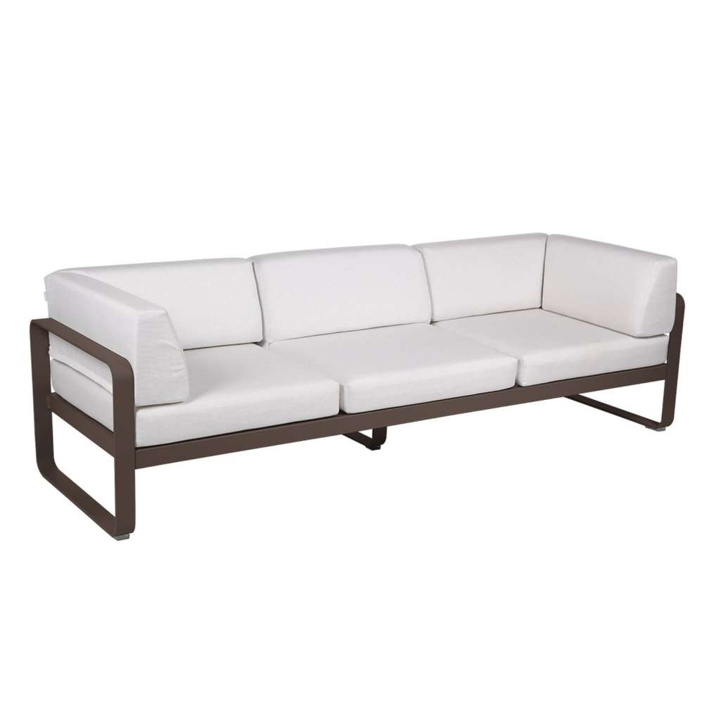 Fermob - BELLEVIE Clubsofa 3 Sitzer - 09 Rost matt - 81 weißgrau