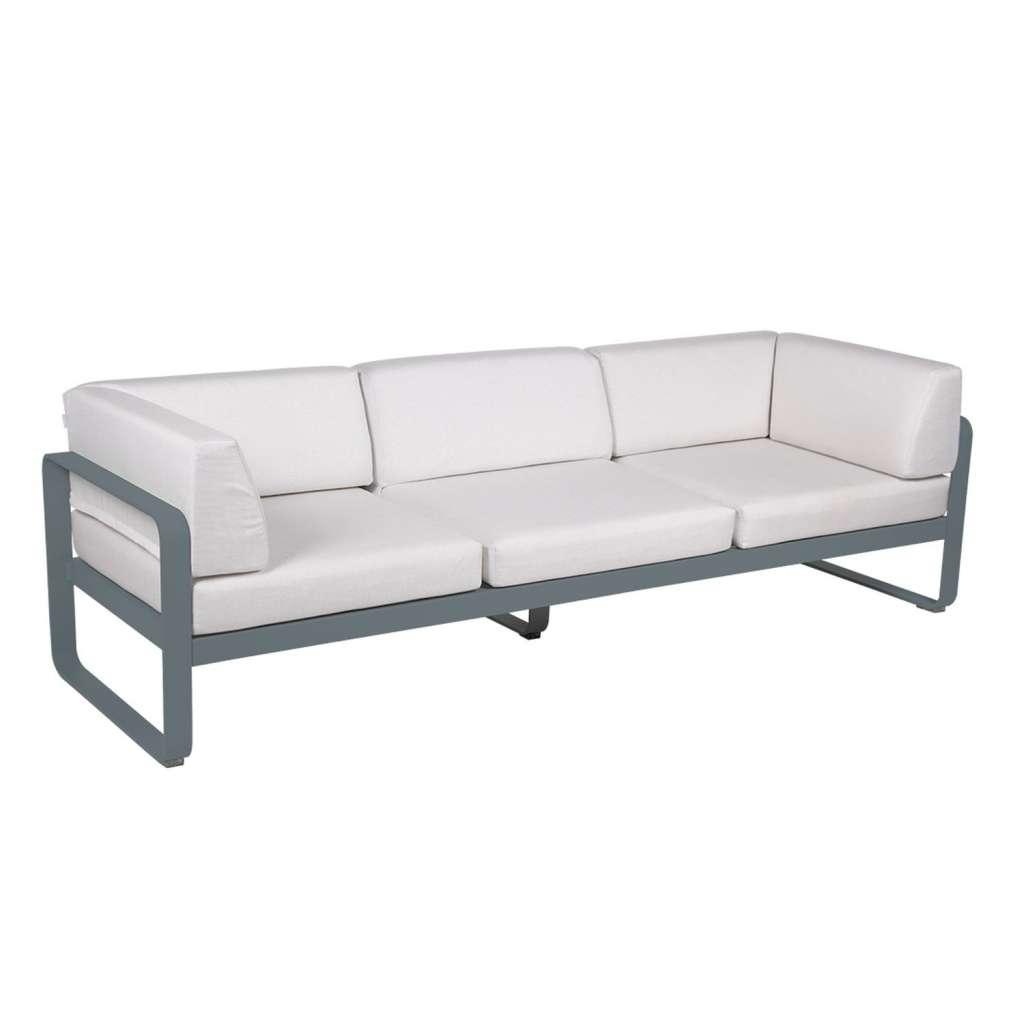 Fermob - BELLEVIE Clubsofa 3 Sitzer - 26 Gewittergrau matt - 81 weißgrau
