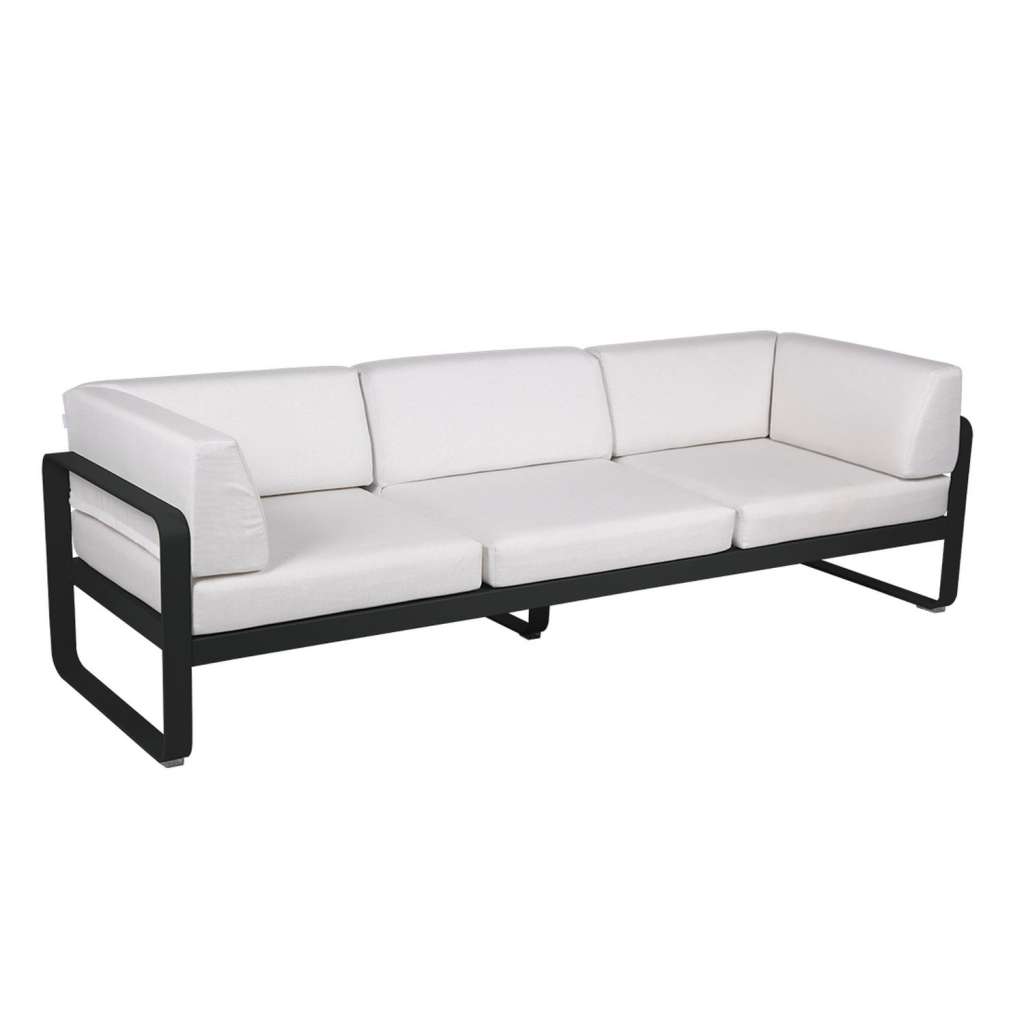 Fermob - BELLEVIE Clubsofa 3 Sitzer - 42 Lakritze matt - 81 weißgrau