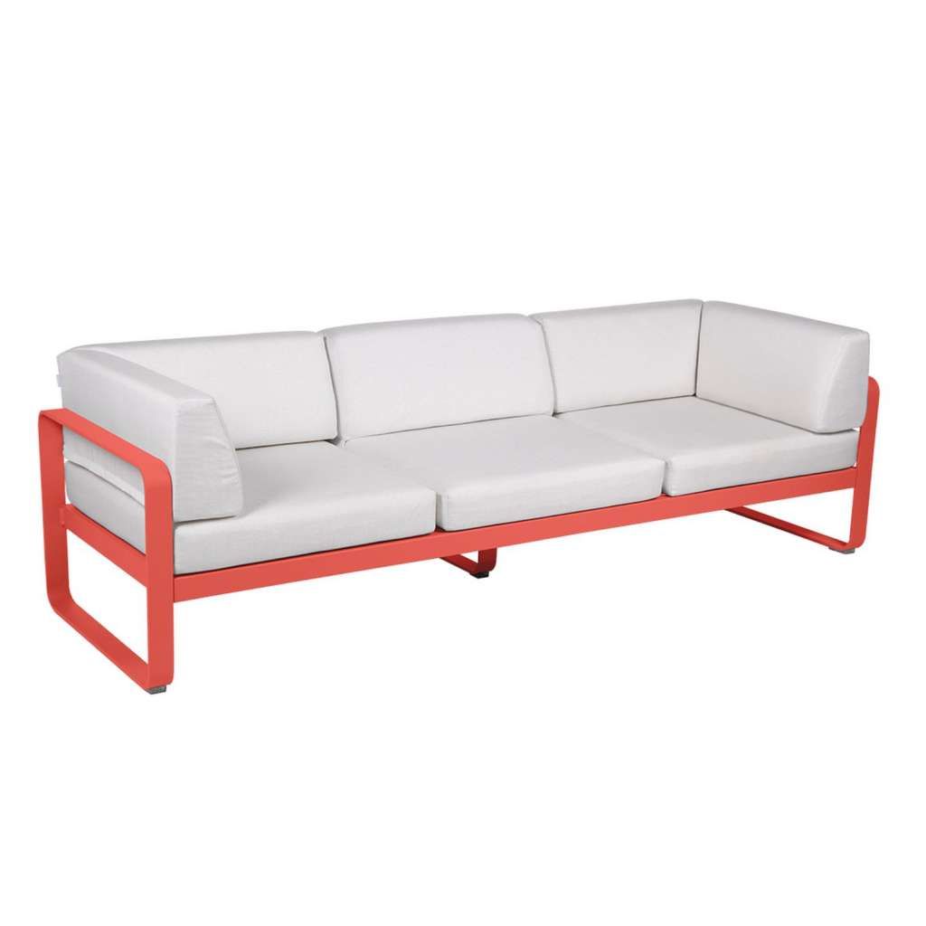 Fermob - BELLEVIE Clubsofa 3 Sitzer - 45 Capucine matt - 81 weißgrau