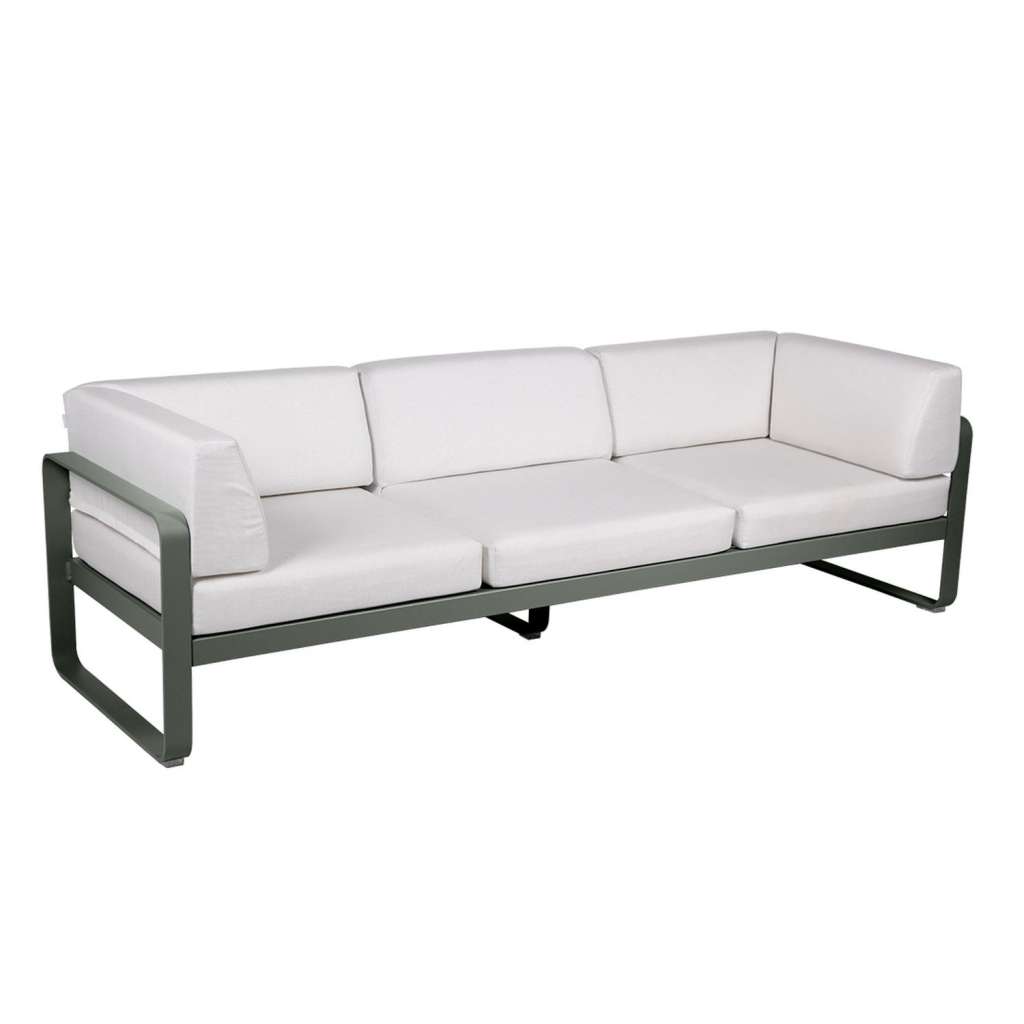 Fermob - BELLEVIE Clubsofa 3 Sitzer - 48 Rosmarin matt - 81 weißgrau