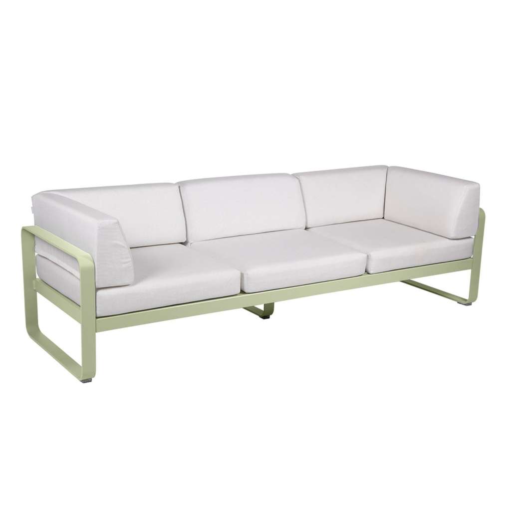 Fermob - BELLEVIE Clubsofa 3 Sitzer - 65 Lindgrün matt - 81 weißgrau