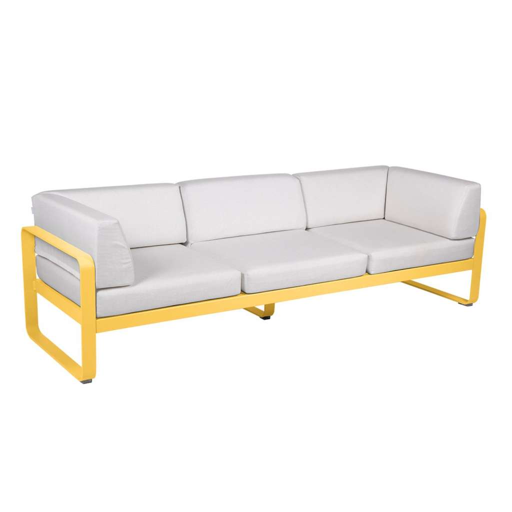 Fermob - BELLEVIE Clubsofa 3 Sitzer - 73 Honig - 81 weißgrau