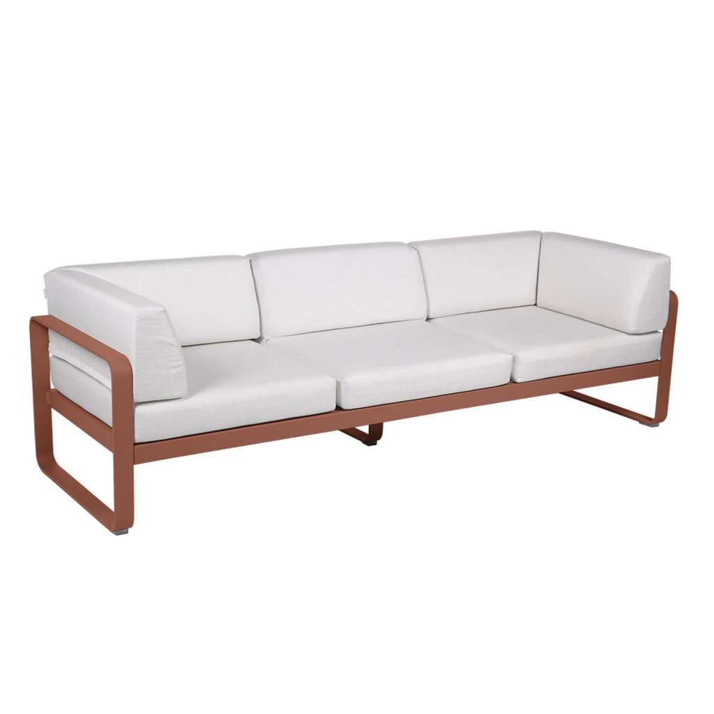 Fermob - BELLEVIE Clubsofa 3 Sitzer - 20 Ockerrot - 81 weißgrau
