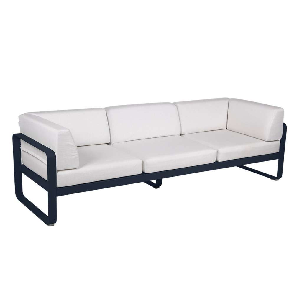 Fermob - BELLEVIE Clubsofa 3 Sitzer - 92 Abysseblau - 81 weißgrau