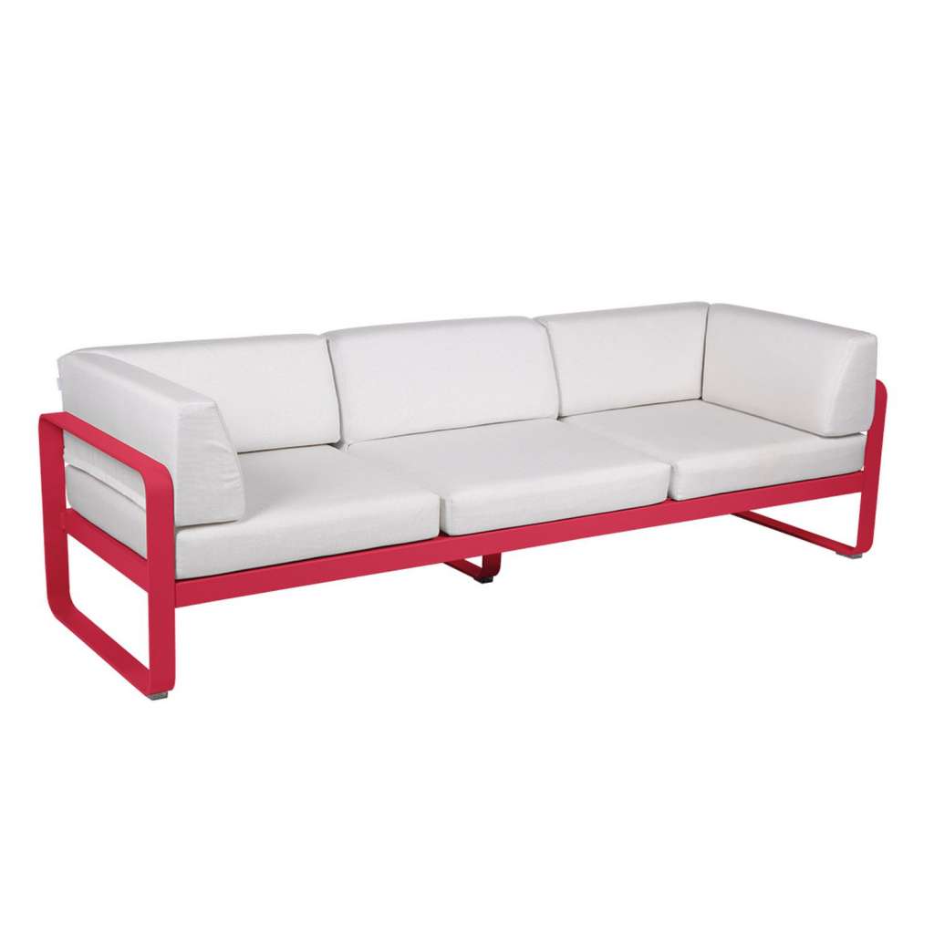 Fermob - BELLEVIE Clubsofa 3 Sitzer - 93 Rose Praline - 81 weißgrau
