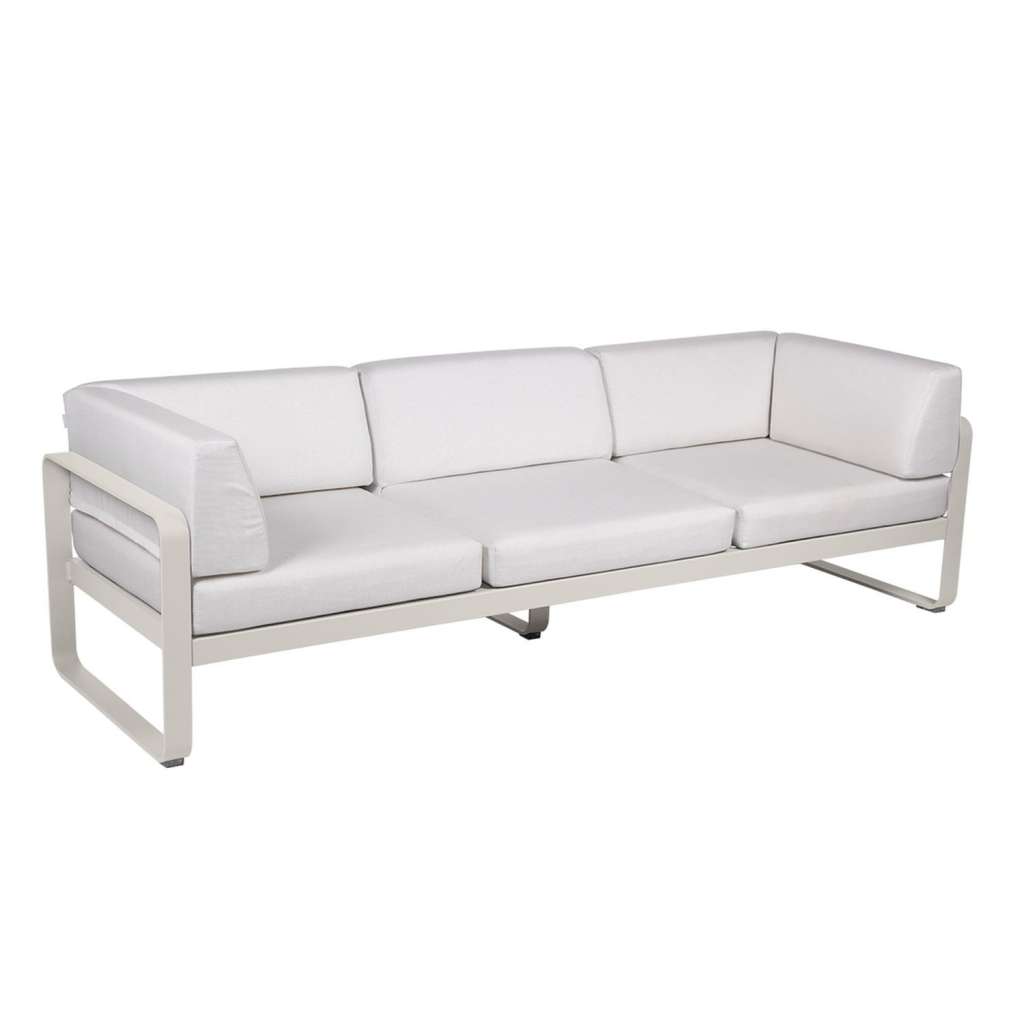 Fermob - BELLEVIE Clubsofa 3 Sitzer - A5 Lehmgrau - 81 weißgrau