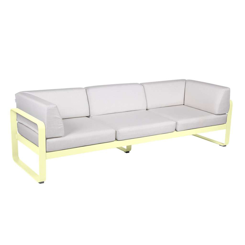 Fermob - BELLEVIE Clubsofa 3 Sitzer - A6 Zitronensorbet - 81 weißgrau