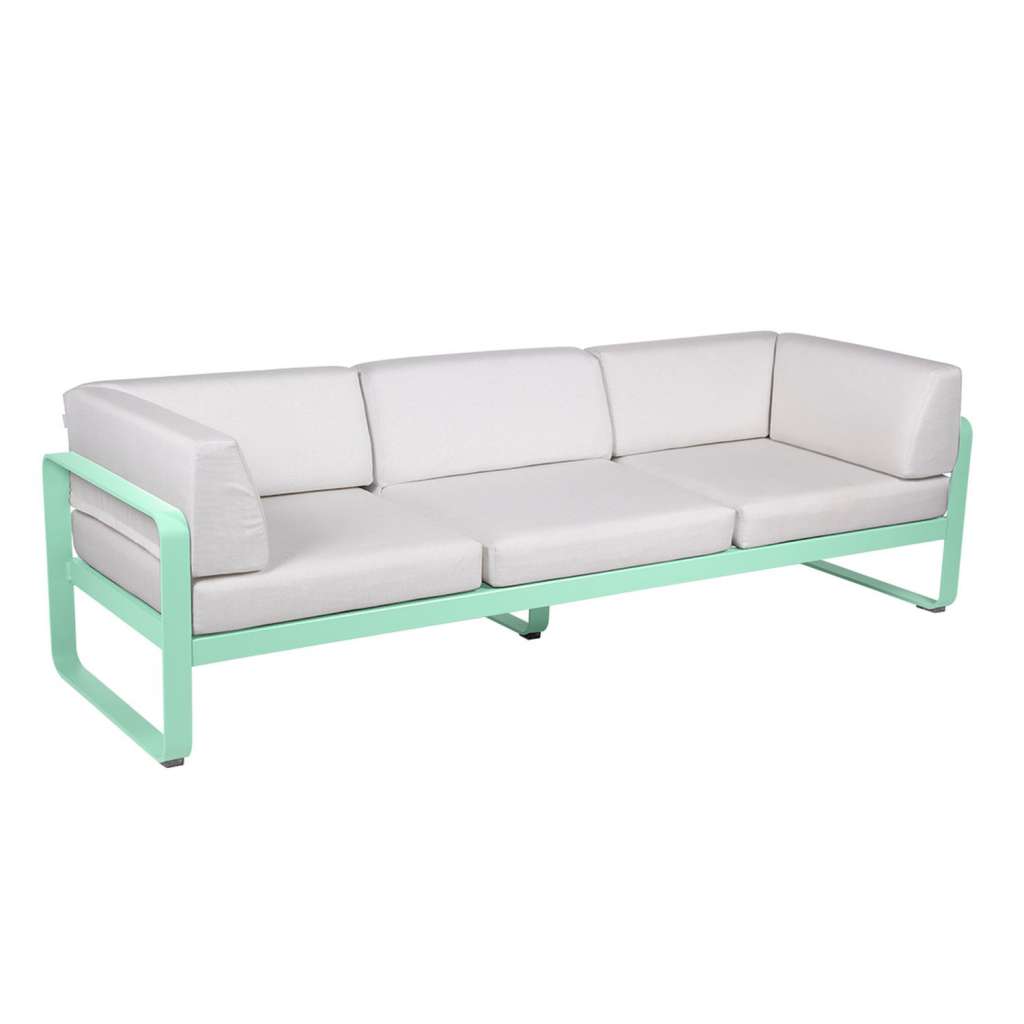 Fermob - BELLEVIE Clubsofa 3 Sitzer - 83 Opalgrün - 81 weißgrau