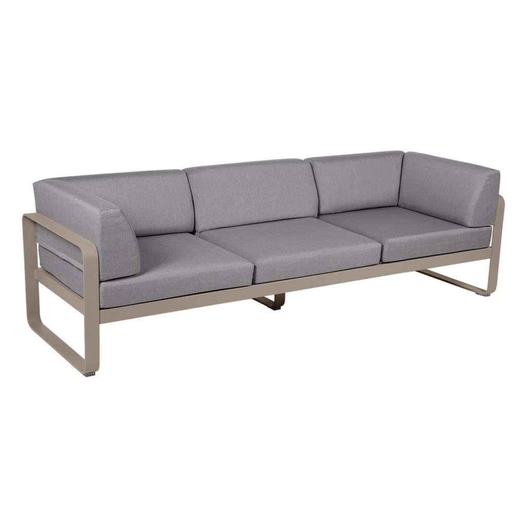 Fermob - BELLEVIE Clubsofa 3 Sitzer - 14 Muskat matt - 79 flanellgrau