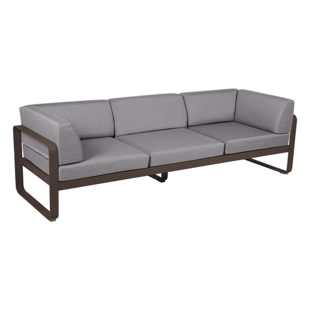 Fermob - BELLEVIE Clubsofa 3 Sitzer - 09 Rost matt - 79 flanellgrau
