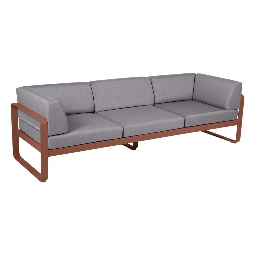Fermob - BELLEVIE Clubsofa 3 Sitzer - 20 Ockerrot - 79 flanellgrau