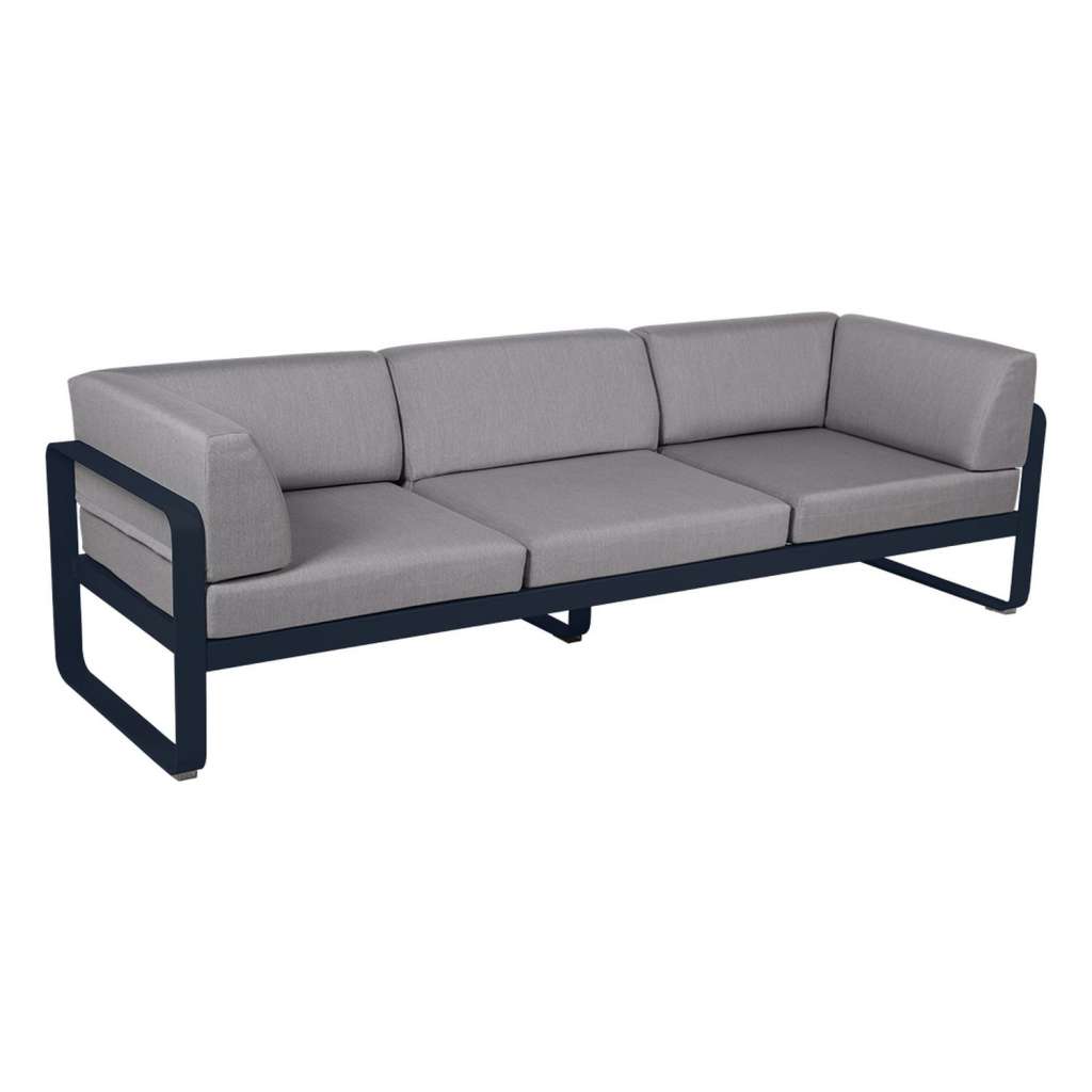 Fermob - BELLEVIE Clubsofa 3 Sitzer - 92 Abysseblau - 79 flanellgrau