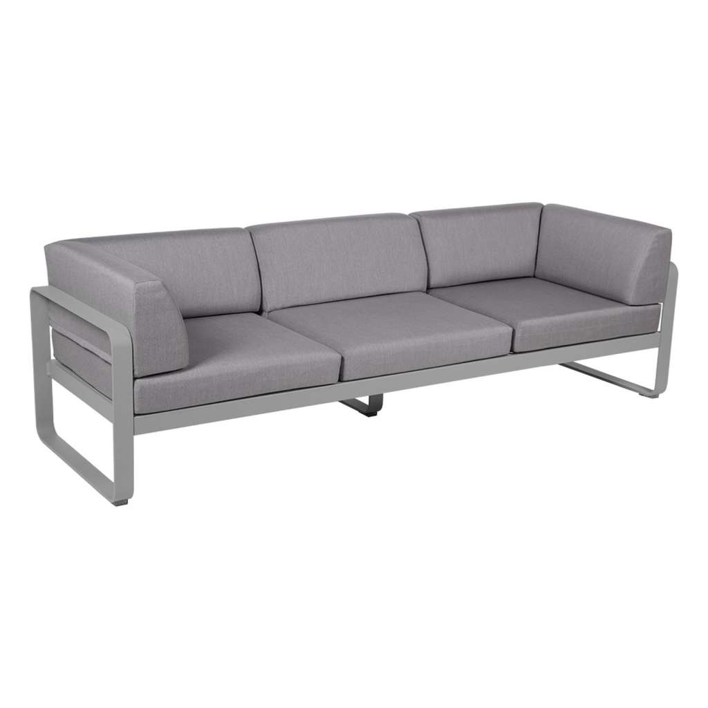 Fermob - BELLEVIE Clubsofa 3 Sitzer - 38 Metallgrau satiniert - 79 flanellgrau