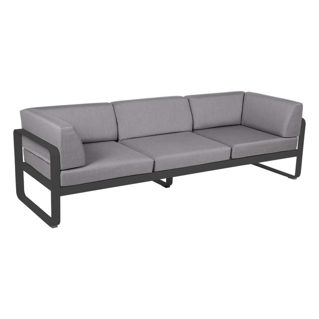 Fermob - BELLEVIE Clubsofa 3 Sitzer - 47 Anthrazit matt - 79 flanellgrau