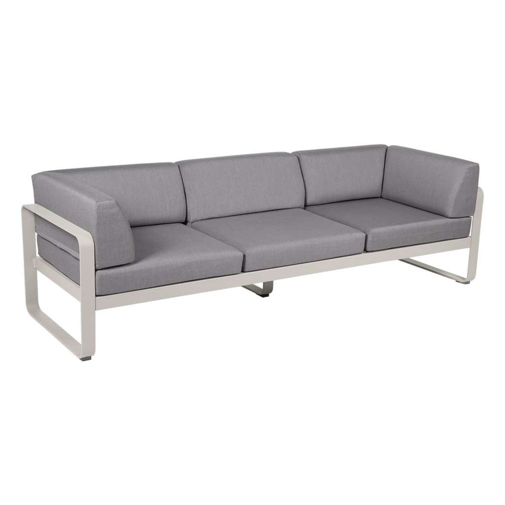 Fermob - BELLEVIE Clubsofa 3 Sitzer - A5 Lehmgrau - 79 flanellgrau