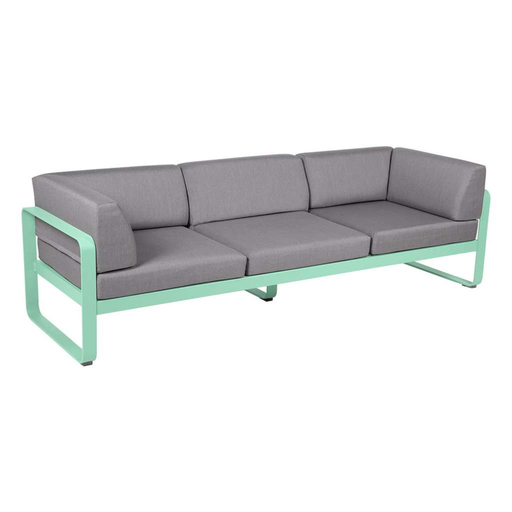 Fermob - BELLEVIE Clubsofa 3 Sitzer - 83 Opalgrün - 79 flanellgrau