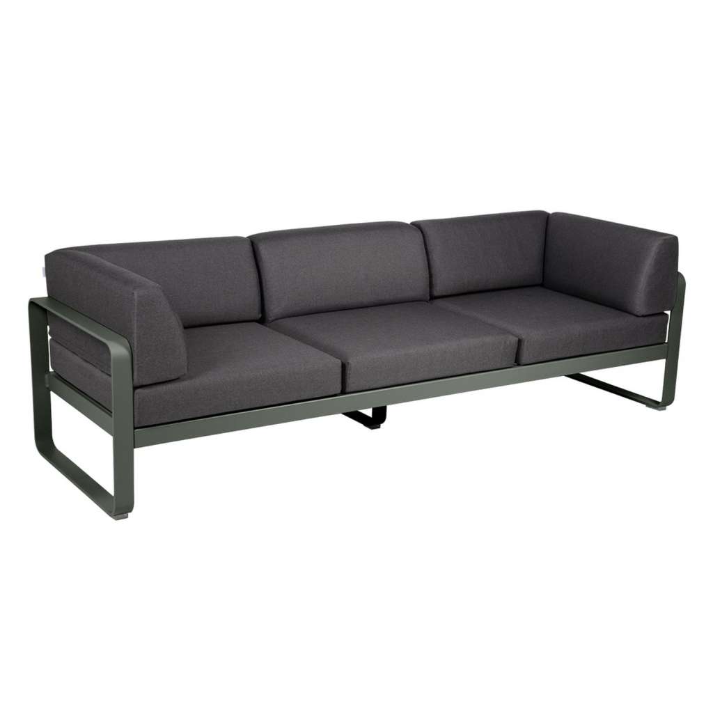 Fermob - BELLEVIE Clubsofa 3 Sitzer - 48 Rosmarin matt - A3 grafitgrau