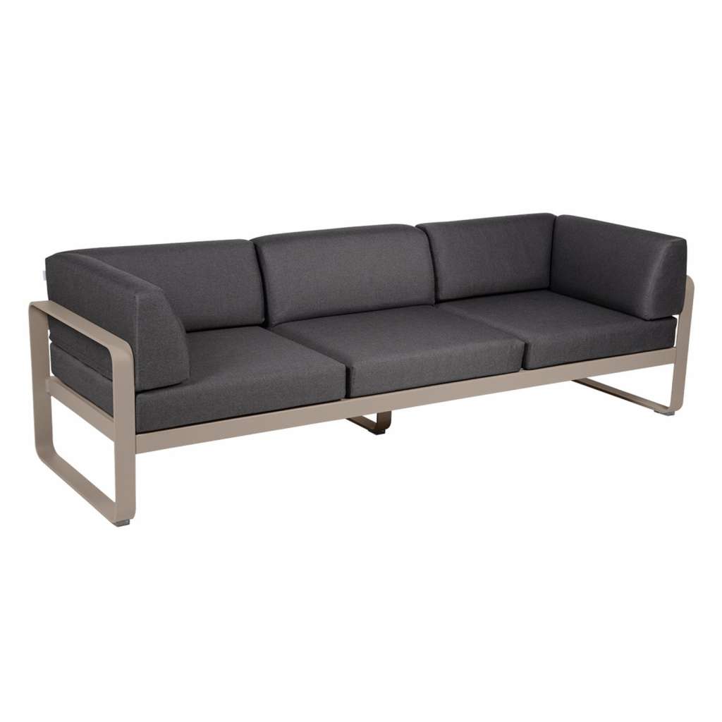 Fermob - BELLEVIE Clubsofa 3 Sitzer - 14 Muskat matt - A3 grafitgrau