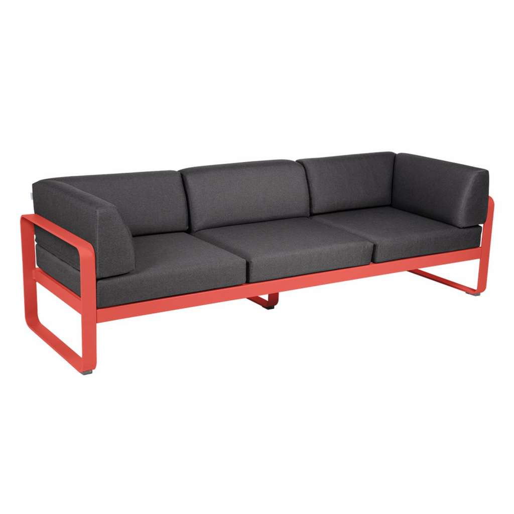 Fermob - BELLEVIE Clubsofa 3 Sitzer - 45 Capucine matt - A3 grafitgrau