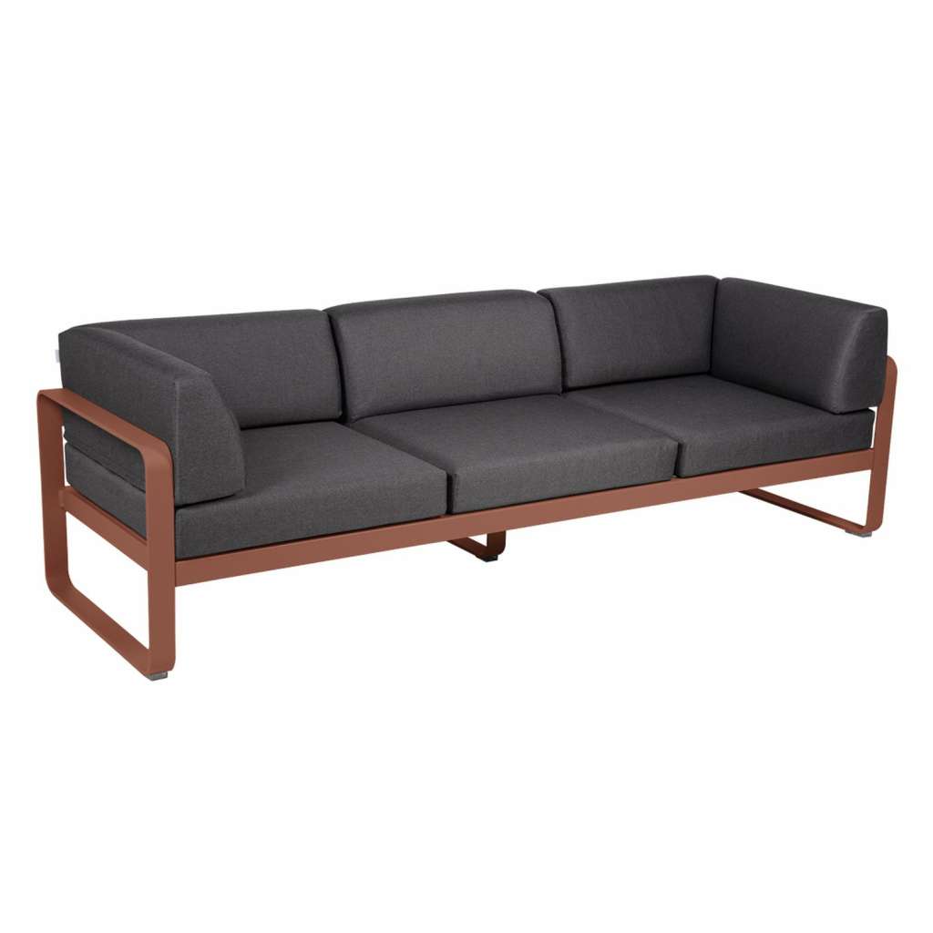 Fermob - BELLEVIE Clubsofa 3 Sitzer - 20 Ockerrot - A3 grafitgrau