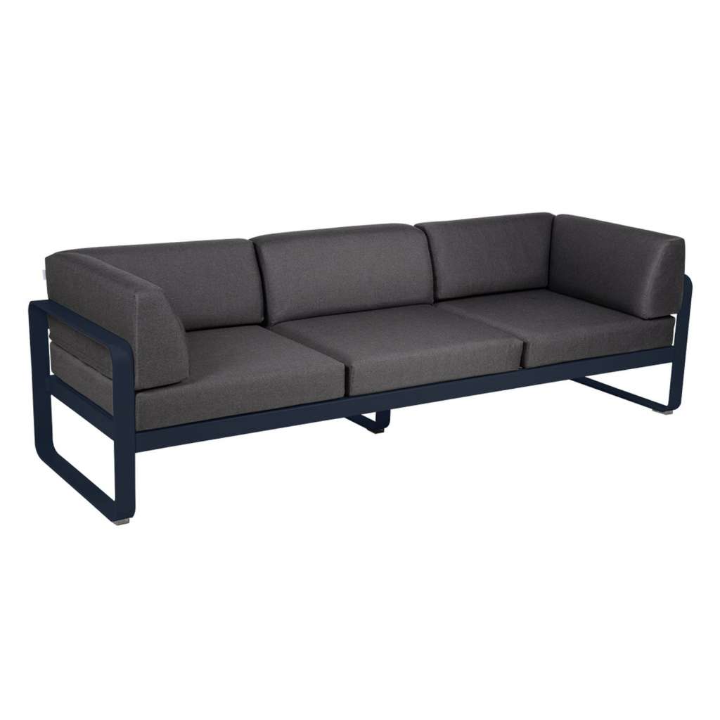 Fermob - BELLEVIE Clubsofa 3 Sitzer - 92 Abysseblau - A3 grafitgrau