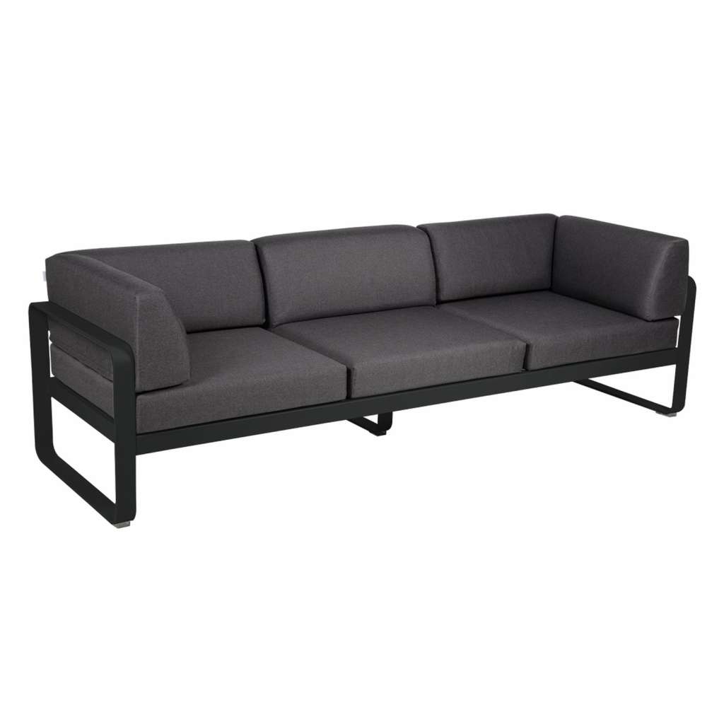 Fermob - BELLEVIE Clubsofa 3 Sitzer - 42 Lakritze matt - A3 grafitgrau