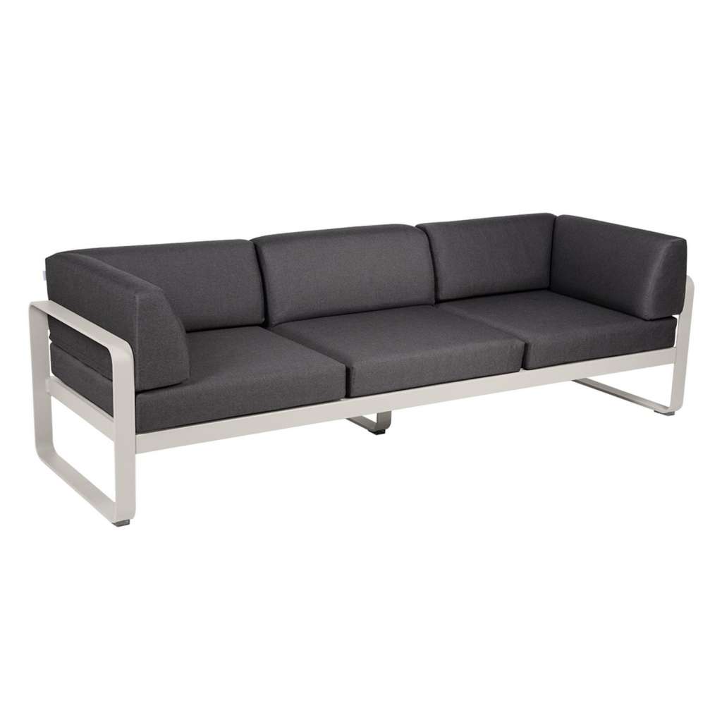 Fermob - BELLEVIE Clubsofa 3 Sitzer - A5 Lehmgrau - A3 grafitgrau