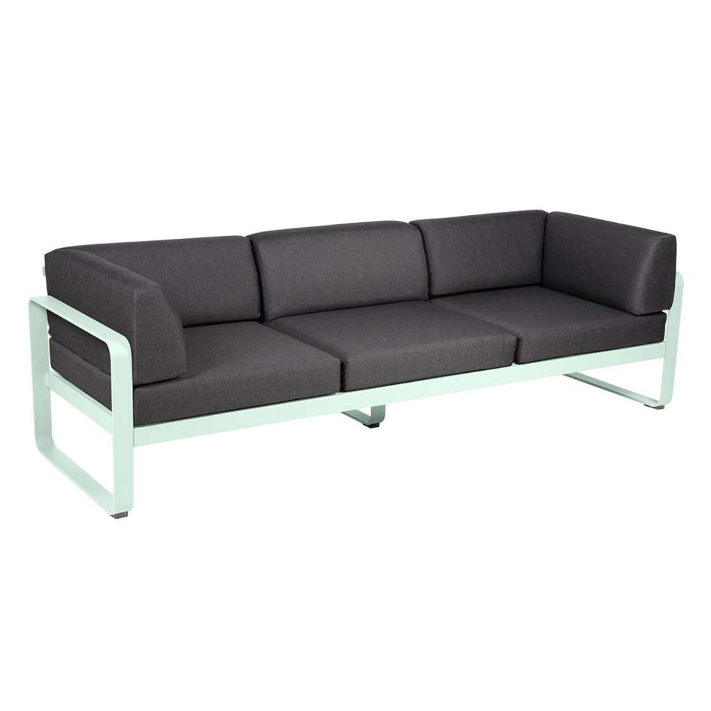 Fermob - BELLEVIE Clubsofa 3 Sitzer - A7 Gletscherminze - A3 grafitgrau