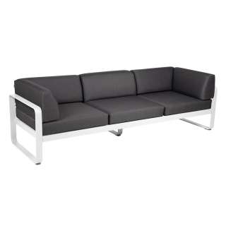 Fermob - BELLEVIE Clubsofa 3 Sitzer - 01 Baumwollweiss matt - A3 grafitgrau