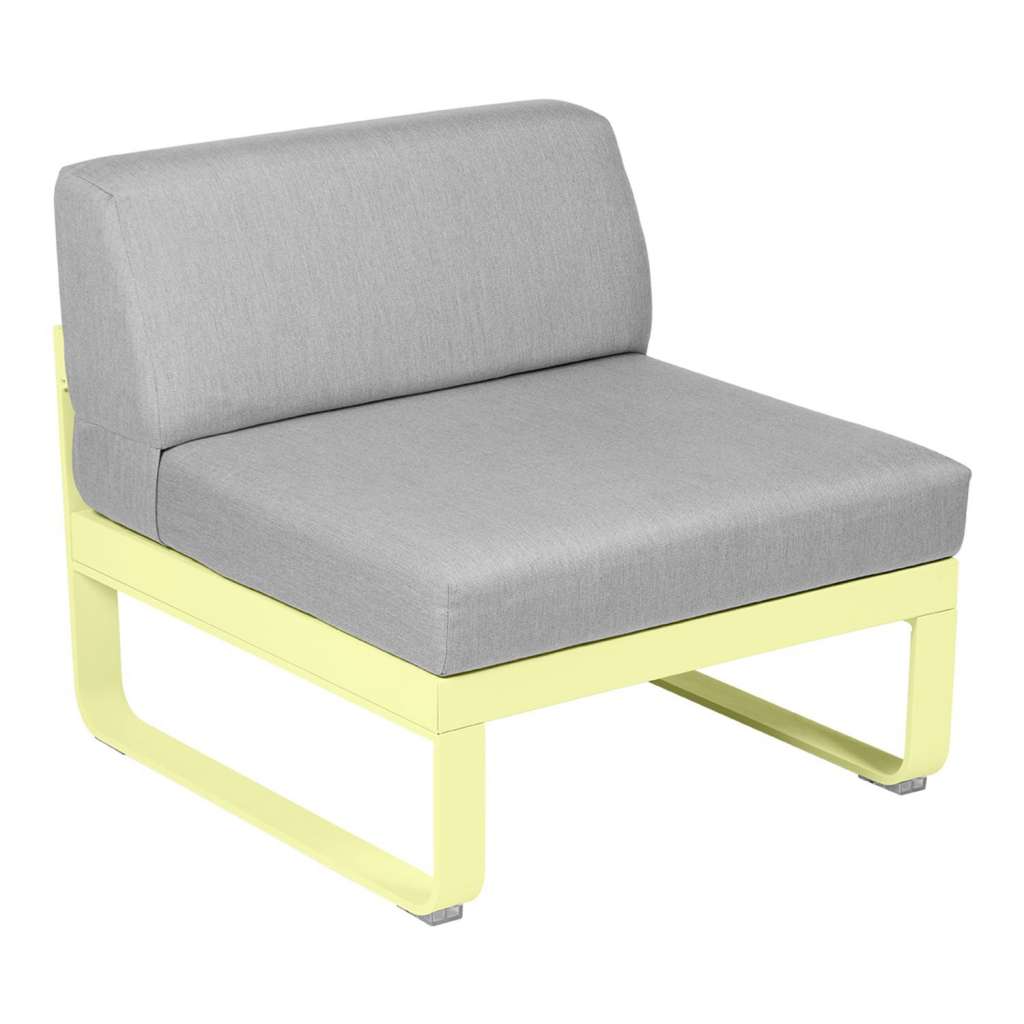 Fermob - BELLEVIE Sesselmodul Mitte - A6 Zitronensorbet - 79 flanellgrau