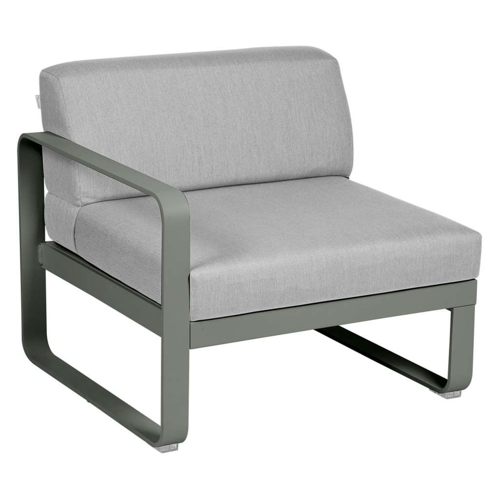 Fermob - BELLEVIE Sesselmodul Links - 48 Rosmarin matt - 79 flanellgrau