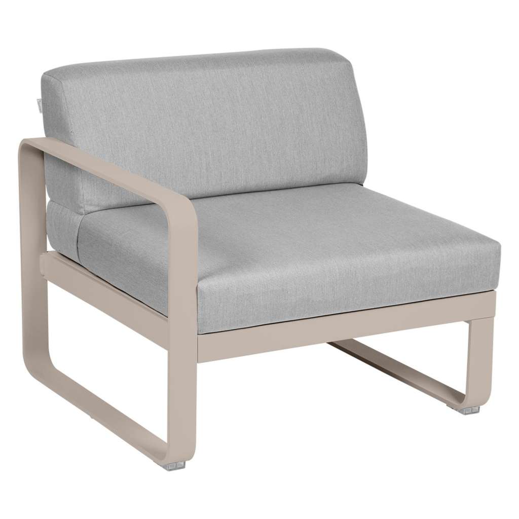 Fermob - BELLEVIE Sesselmodul Links - 14 Muskat matt - 79 flanellgrau