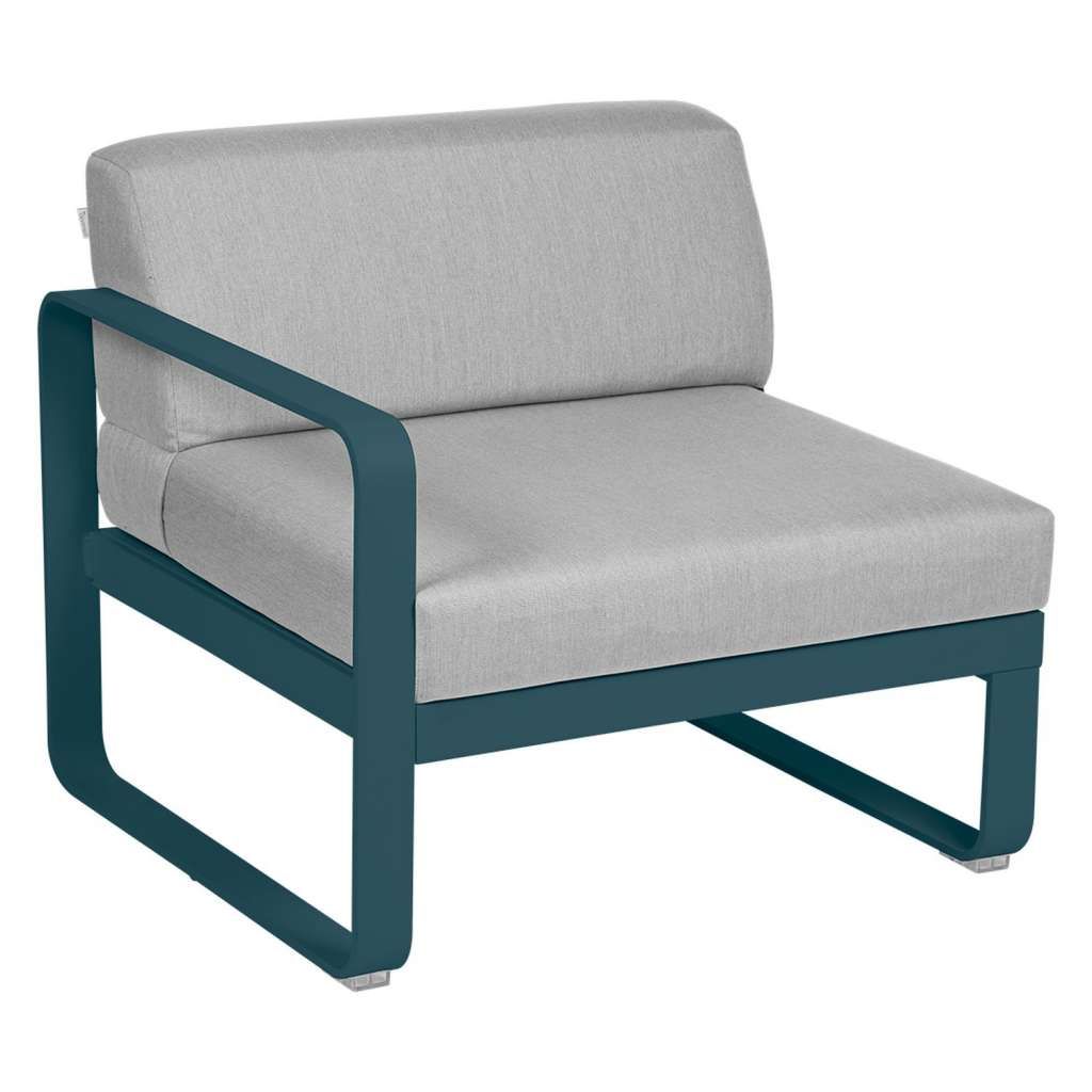 Fermob - BELLEVIE Sesselmodul Links - 21 Acapulcoblau - 79 flanellgrau