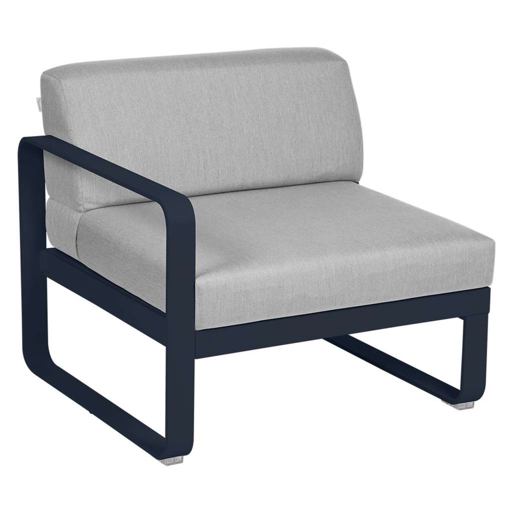 Fermob - BELLEVIE Sesselmodul Links - 92 Abysseblau - 79 flanellgrau
