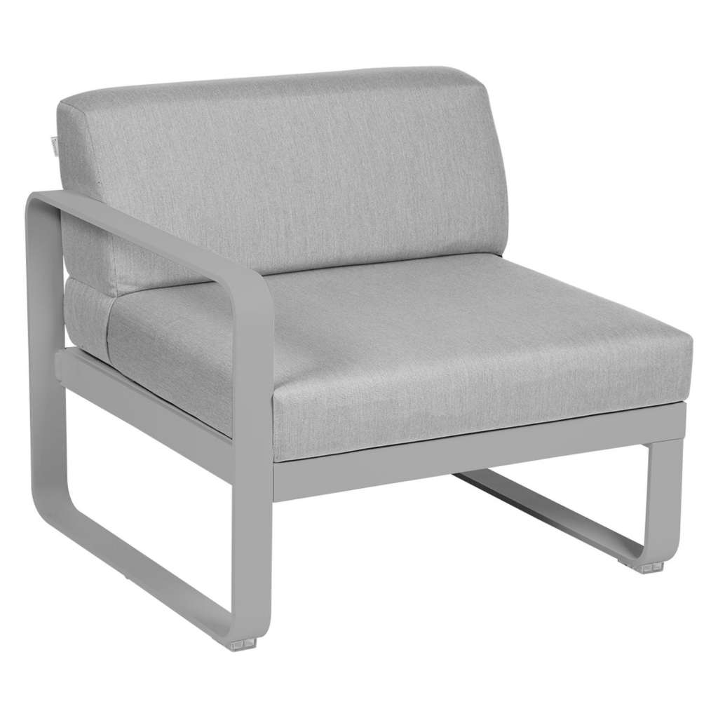 Fermob - BELLEVIE Sesselmodul Links - 38 Metallgrau satiniert - 79 flanellgrau