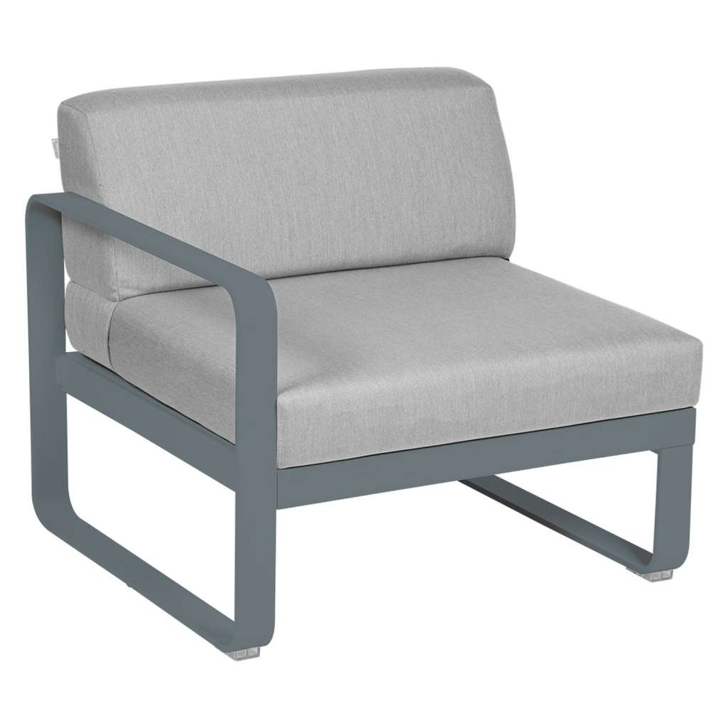 Fermob - BELLEVIE Sesselmodul Links - 26 Gewittergrau matt - 79 flanellgrau
