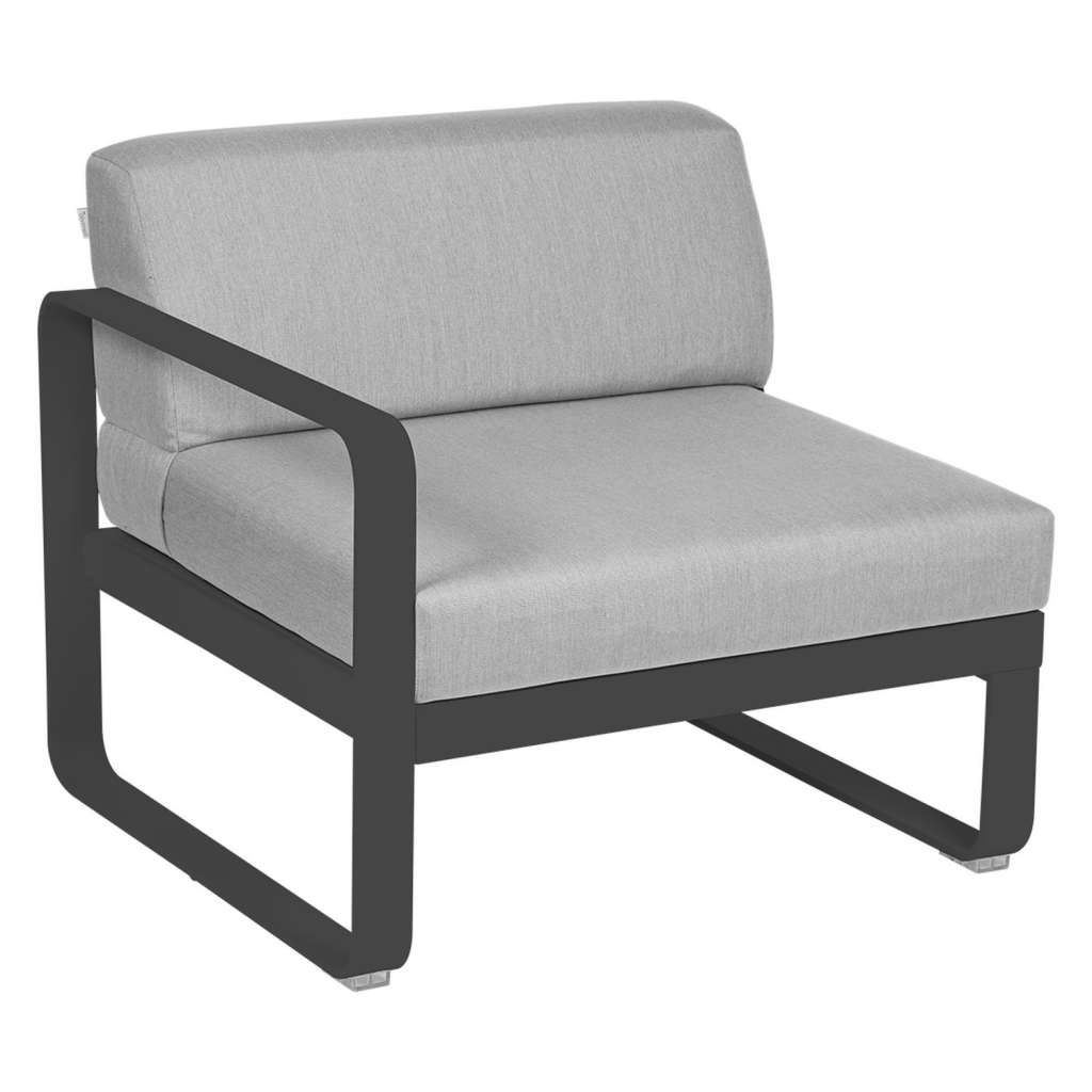 Fermob - BELLEVIE Sesselmodul Links - 47 Anthrazit matt - 79 flanellgrau
