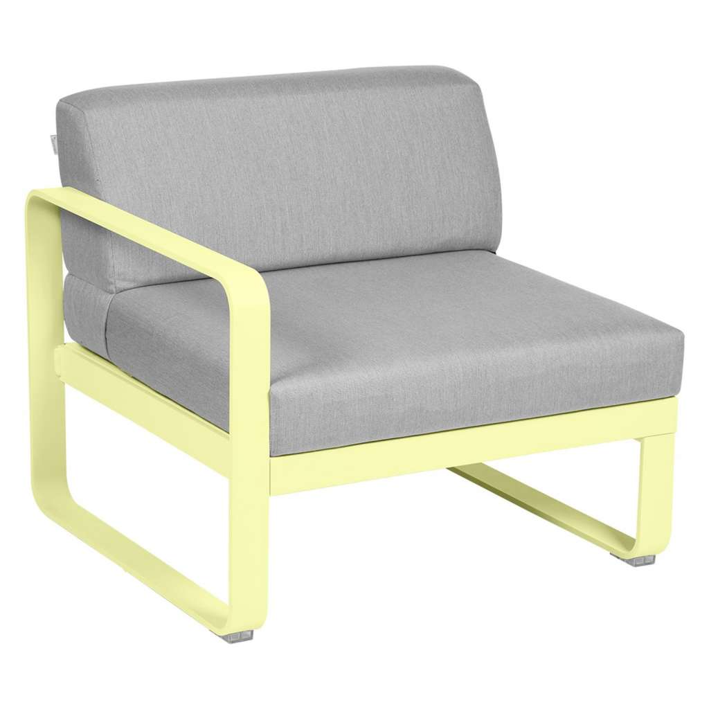 Fermob - BELLEVIE Sesselmodul Links - A6 Zitronensorbet - 79 flanellgrau