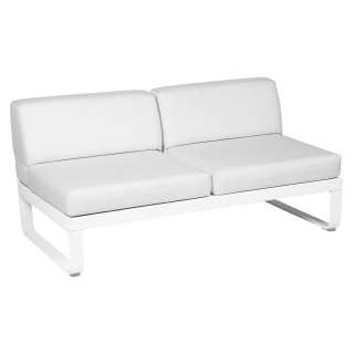 Fermob - BELLEVIE 2 Sitzer Modul Mitte - 01 Baumwollweiss matt - 81 weißgrau